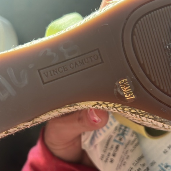 Vince Camuto Farrah platform espadrille green leather Strappy wedge sandal shoe - Picture 12 of 12